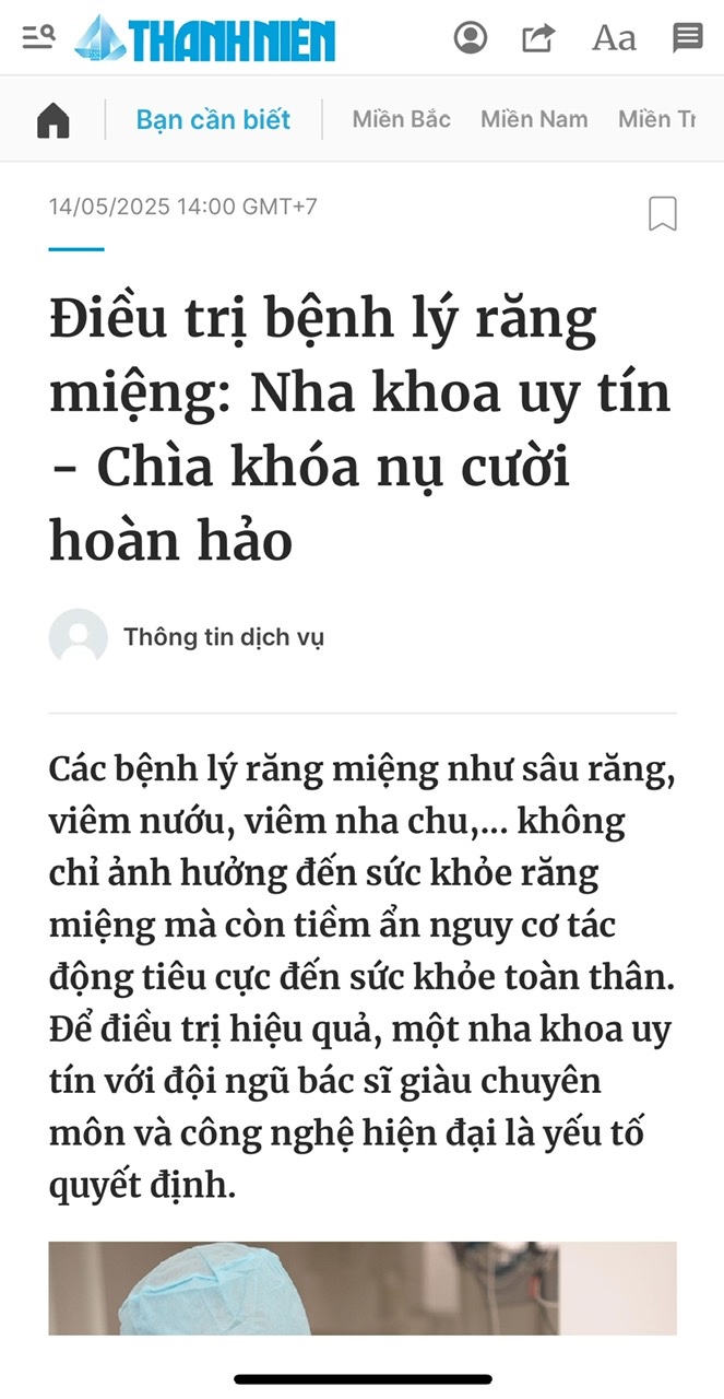 Bài báo Thanh Niên về Nha Khoa Đông Nam