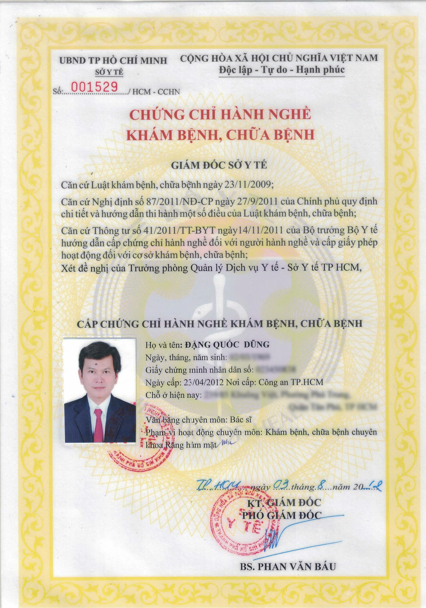 Chứng chỉ hành nghề khám chữa bệnh