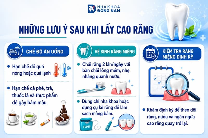Những lưu ý sau khi lấy cao răng
