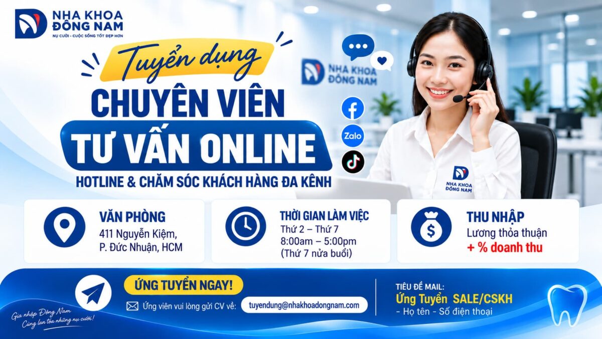 nha khoa Đông nam tuyển dụng chăm sóc khách hàng