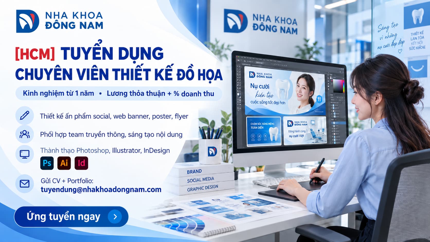 nha khoa Đông nam tuyển dụng thiết kế đồ họa