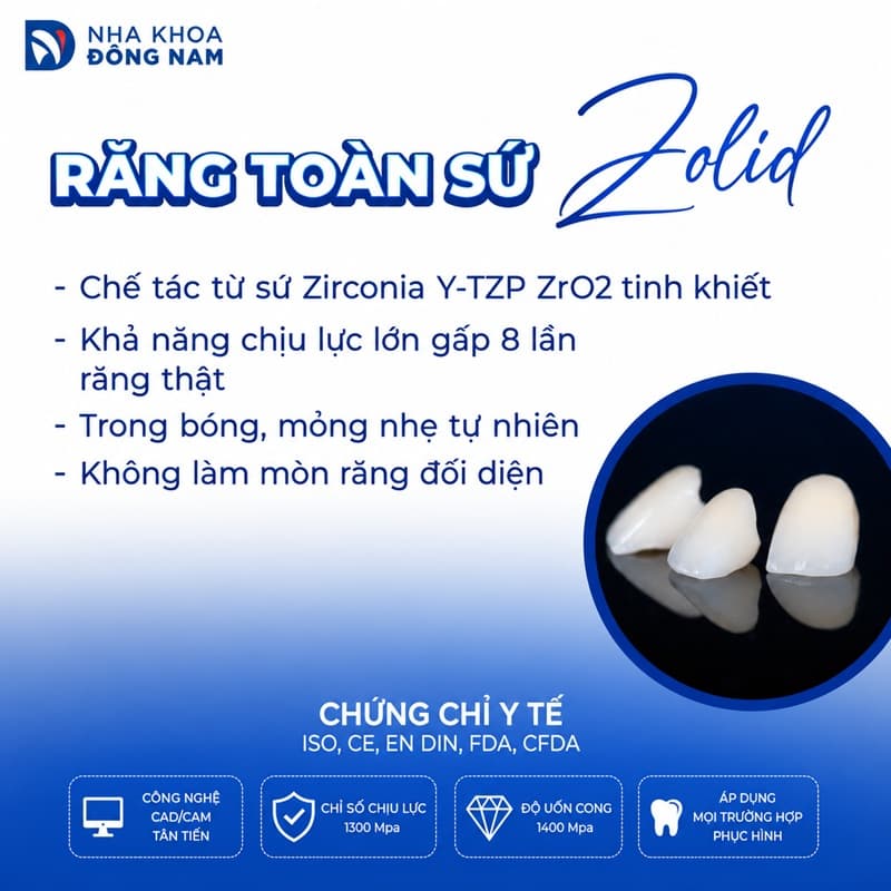 răng sứ zolid phát triển từ dòng răng sứ zircoinia truyền thống mang lại nhiều ưu điểm vượt trội hơn