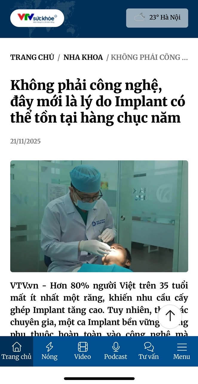 Bài báo VTV Sức khỏe về Nha Khoa Đông Nam